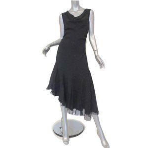 Catherine Malandrino Black Silk Beaded Dress Size 2